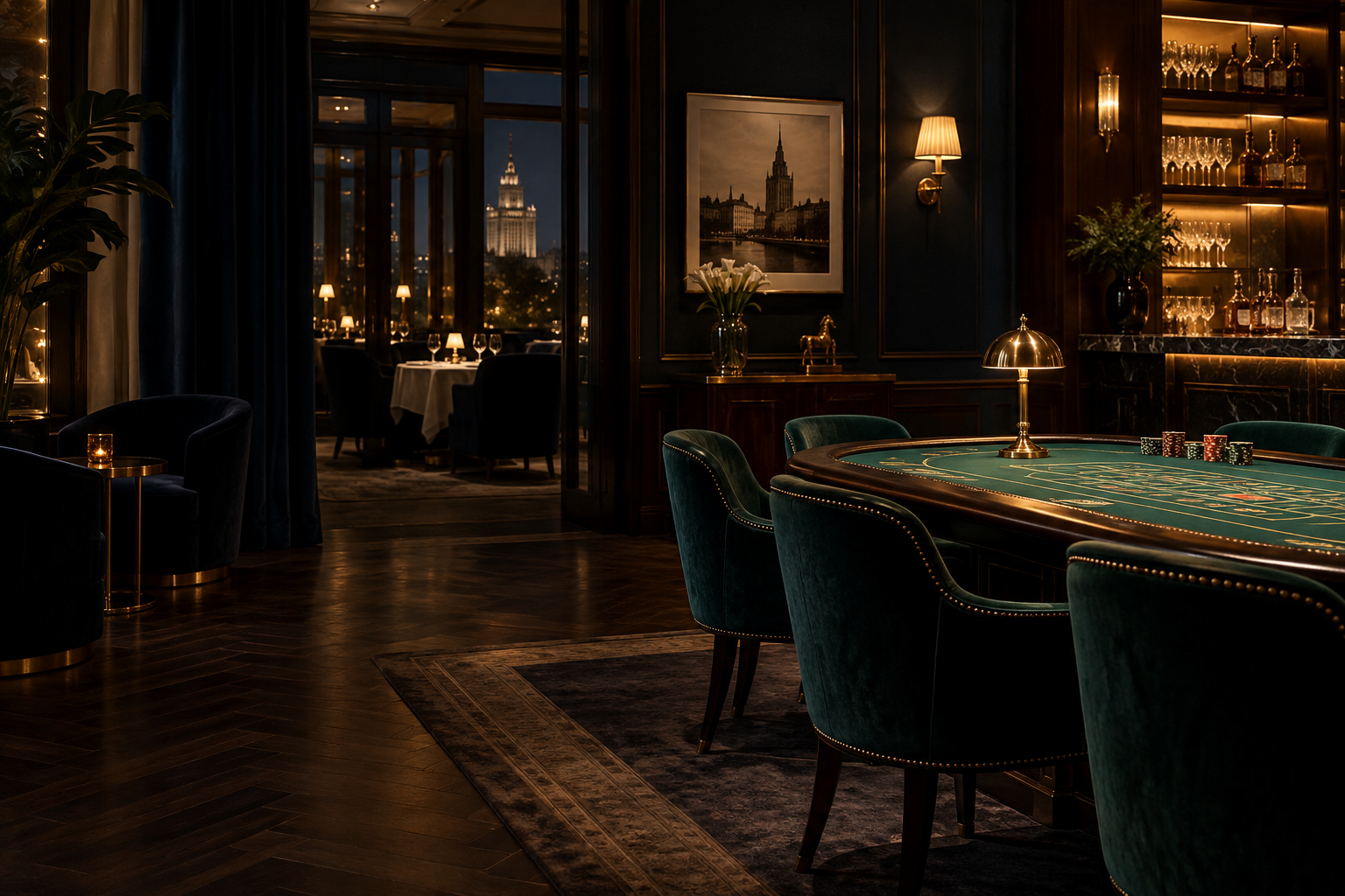 Dyskretny salon przy restauracji